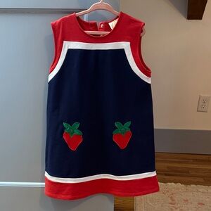 The Beaufort Bonnet Company Navy and Red Strawberry Dress